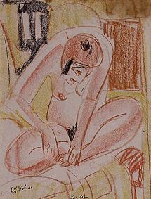 Nackte hockende Frau. Frühe 20-ger Jahre von Ernst Ludwig Kirchner