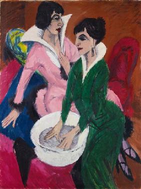 Zwei Frauen mit Waschbecken (Die Schwestern) 1913