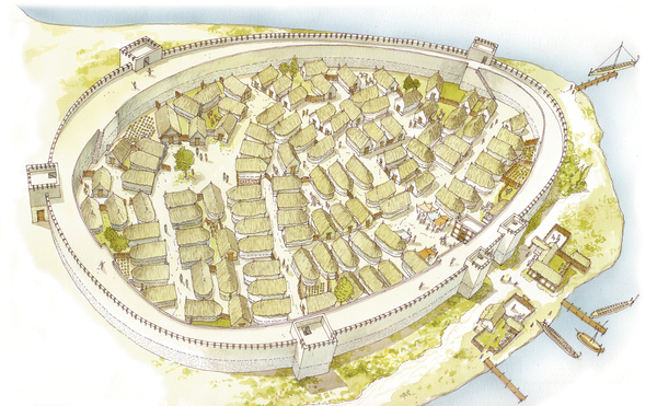 Greece. Polis (city) 8th century. Reconstruction von Fernando Aznar Cenamor