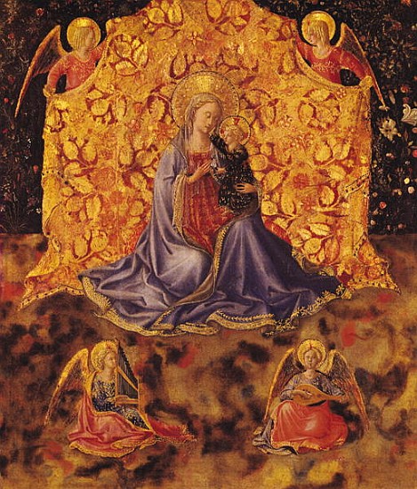 Madonna of Humility with Christ Child and Angels von Fra Beato Angelico