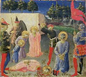 The Beheading of St. Cosmas and St. Damian, from the predella of the Annalena altarpiece, c.1434 (te 20th