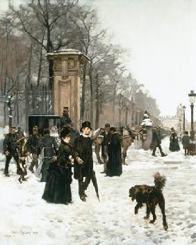 Spaziergang im winterlichen Brüssel 1887