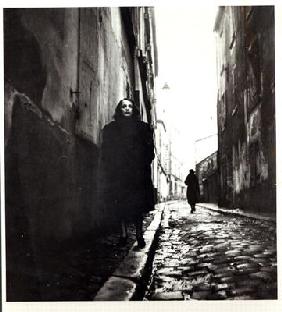 Porträt von Edith Piaf (1915-63) in Paris (s/w-Foto) 19th