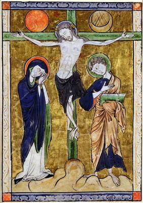The Crucifixion, from a Psalter, c.1215 (vellum) 1887