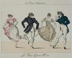 The 'Trenis' Quadrille, plate 19 from 'Le Bon Genre', 1805 (coloured engraving) 20th