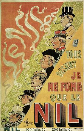 Poster advertising 'Nilum' cigarette papers 1905
