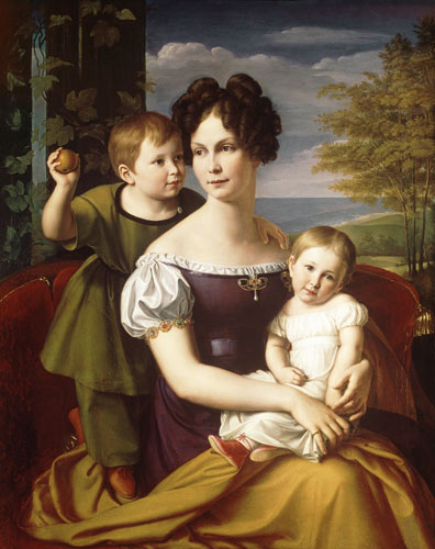 Großherzogin Alexandrine von Mecklenburg mit ihren beiden Kindern von Friedrich Wilhelm von Schadow
