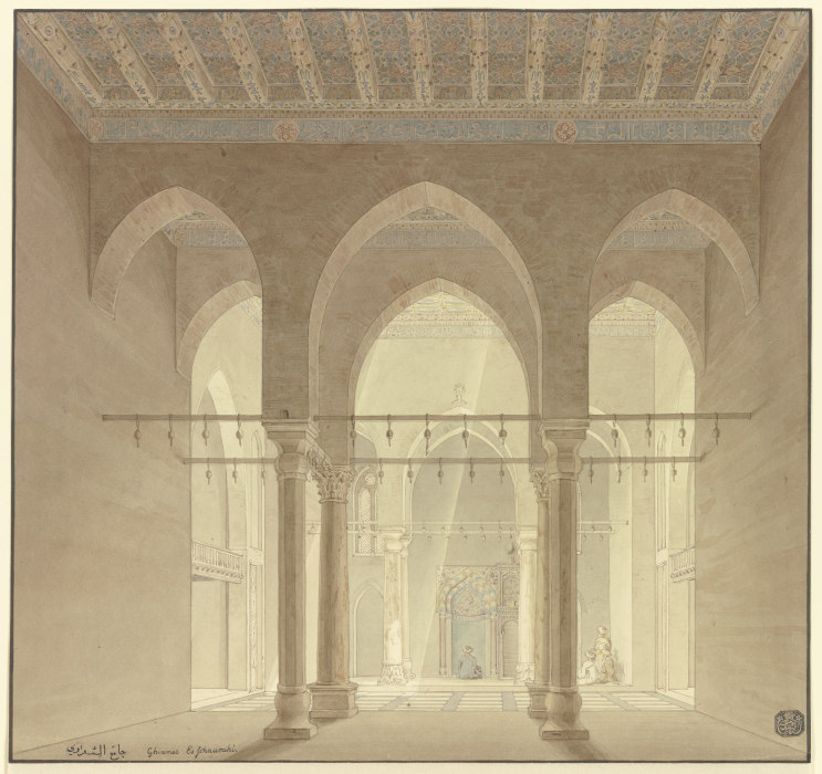 Innenansicht einer Moschee in Kairo von Friedrich Maximilian Hessemer