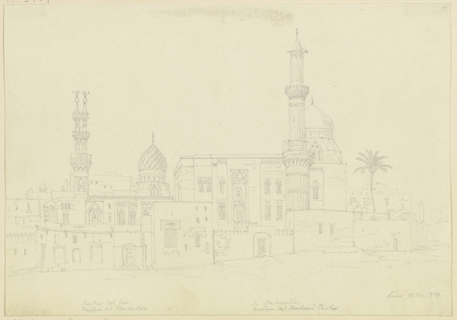 Moschee des Machmud Pascha ("La Machmudia") in Kairo von Friedrich Maximilian Hessemer