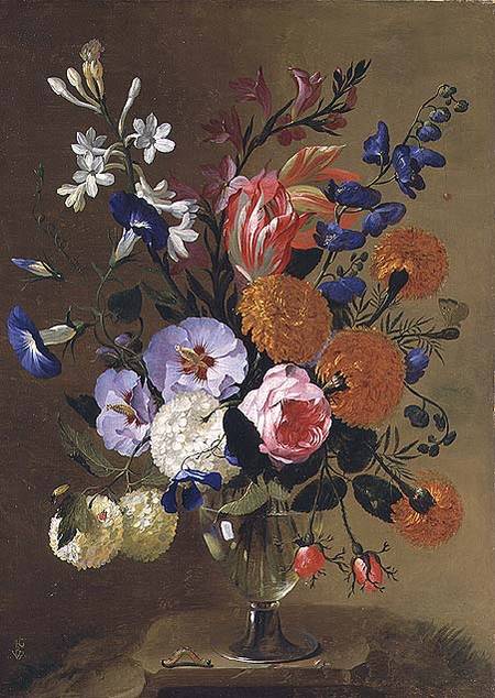 A Still Life of Flowers in a Vase von Gaspar Peeter d.J Verbruggen