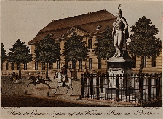 Statue of General von Ziethen in Wilhelm Platz, Berlin von German School