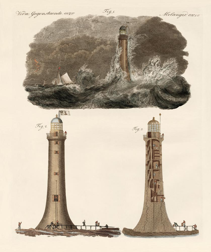 Bell Rock lighthouse von German School, (19th century)