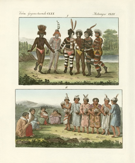 Inhabitants of the northwest coast of America von German School, (19th century)