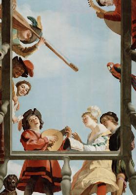 Musikgruppe auf einem Balkon 1622