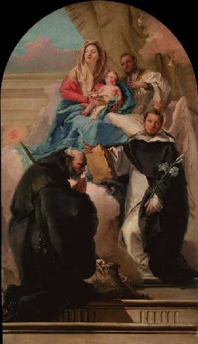 Madonna mit dem Kind und drei Heiligen