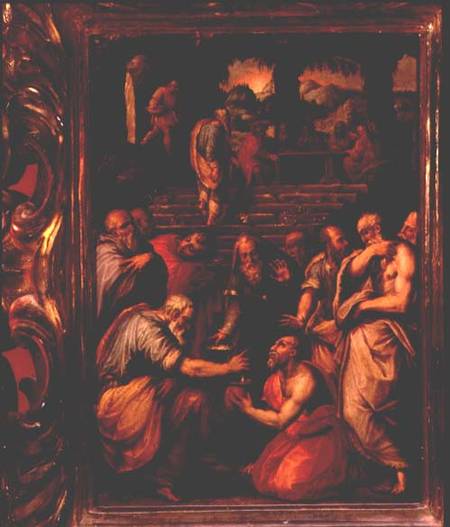 The Prophet Elisha cleansing Naaman von Giorgio Vasari
