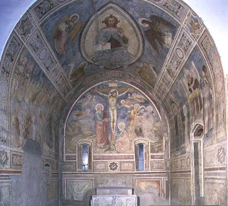 Chapel of SS. Ambrogio and Caterina from Moccirolo showing the barrel vault with Christ in Glory and von Giovanni da Milano