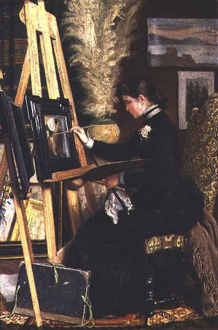 Portrait of Josephine Gillow painting at an easel von Guido Guidi