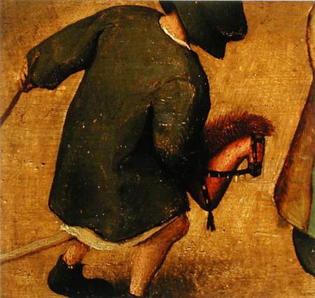 Children's Games, detail of bottom section showing a child and a hobby-horse von Giuseppe Pellizza da Volpedo