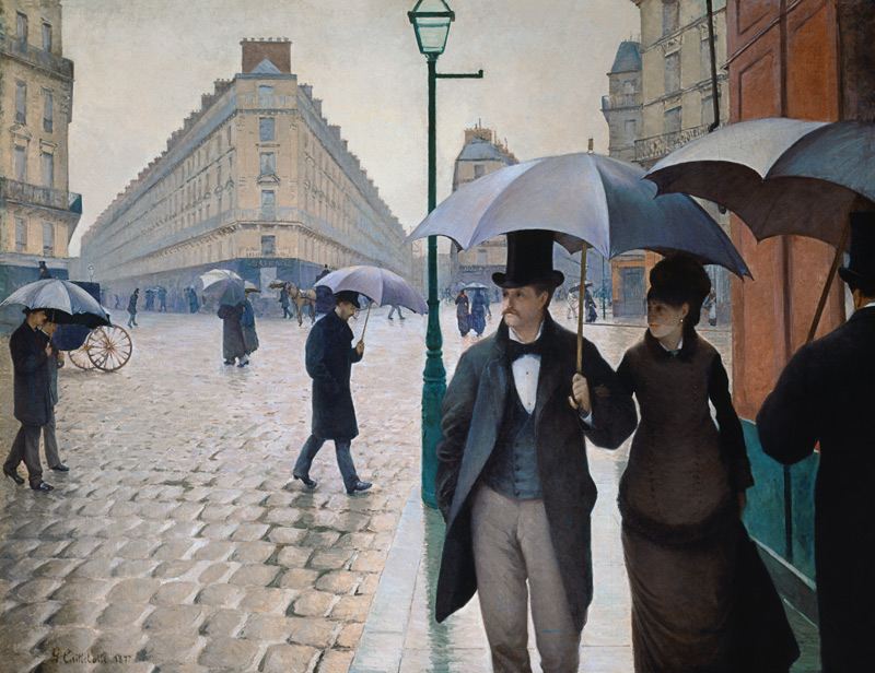 Straße in Paris bei Regen von Gustave Caillebotte