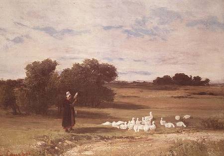 Girl with Geese von Gustave Courbet