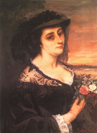La dame au chapeau noir (Laure Borreau) von Gustave Courbet