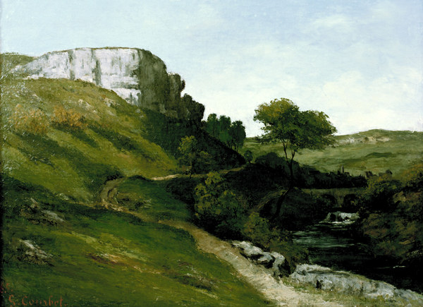Landschaft mit Fluß u.Brücke von Gustave Courbet