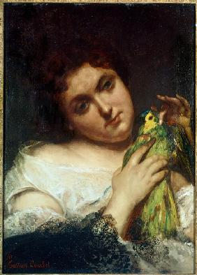 Portrait de femme portant un perroquet (La femme au perroqu 1861