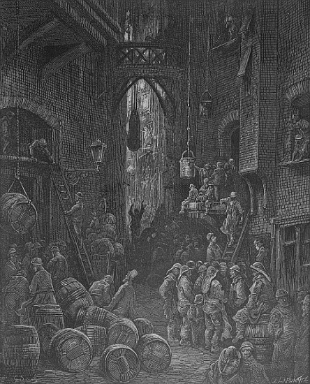 A Riverside Street, from ''London, a Pilgrimage'', written by William Blanchard Jerrold (1826-84) &  von Gustave Doré