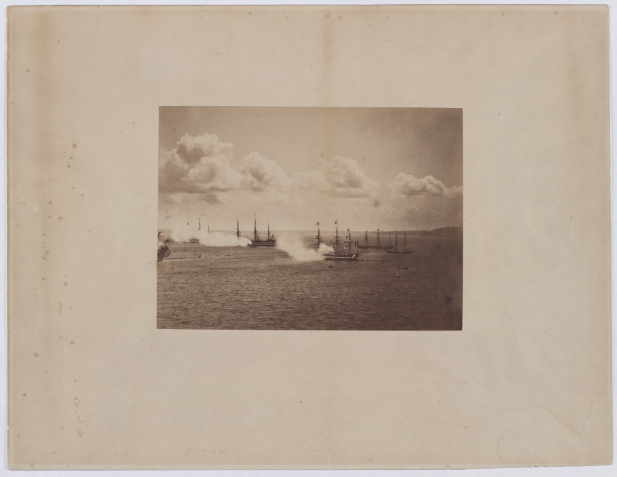 Salut der französischen Flotte vor Cherbourg von Gustave Le Gray