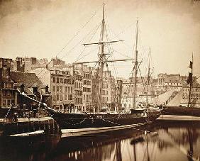 The Imperial Yacht 'La Reine Hortense' at Le Havre, 1856 (sepia photo) 1816
