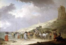 Elegant Company on the Beach at Scheveningen 1787