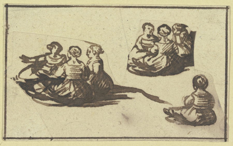 Sieben sitzende Frauen von Hendrik Goudt