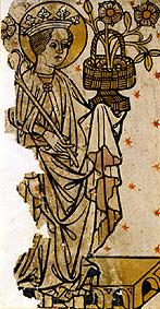 Die hl. Dorothea. Schreiber 1394 15. Jh.