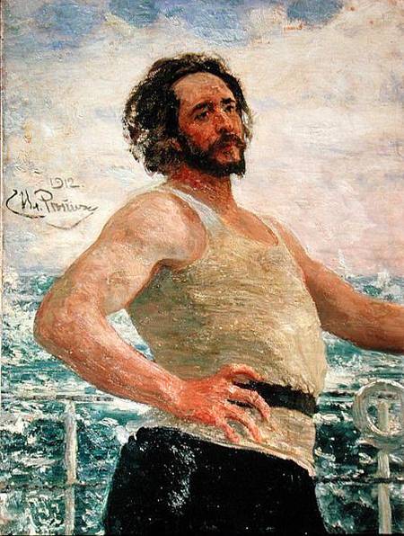 Portrait of Author Leonid Andreev (1871-1919) von Ilja Jefimowitsch Repin