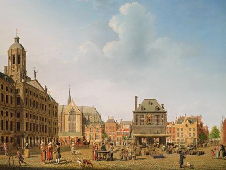Dam Square - Amsterdam (Detail) 1782