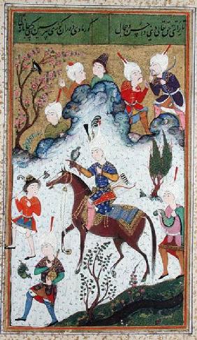 Ms B-284 fol.50b The King's Hunt, from 'Divan' by Huseyn Bayqara c.1540