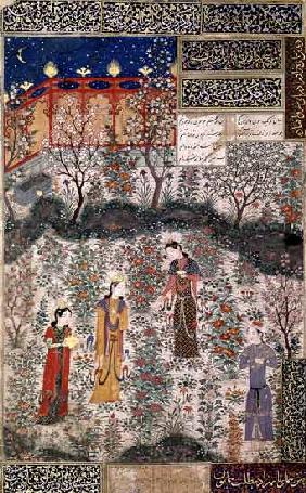 The Persian Prince Humay Meeting the Chinese Princess Humayun in a Garden c.1450