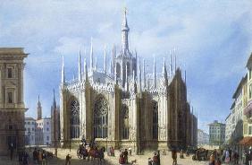 View of the back of Milan Cathedral from 'Views of Milan and its Environs' (colour litho) 19th