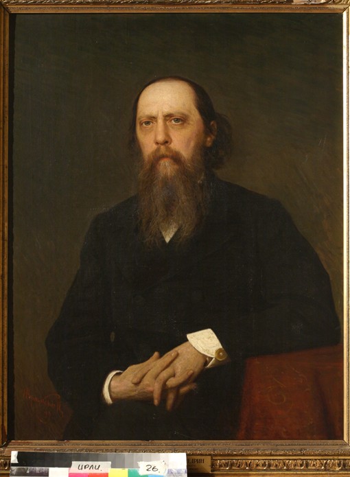 Porträt des Schriftstellers Michail Saltykow-Schtschedrin (1826-1889) von Iwan Nikolajewitsch Kramskoi