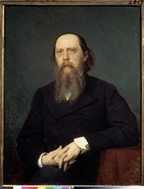 Porträt des Schriftstellers Michail Saltykow-Schtschedrin (1826-1889) 1879