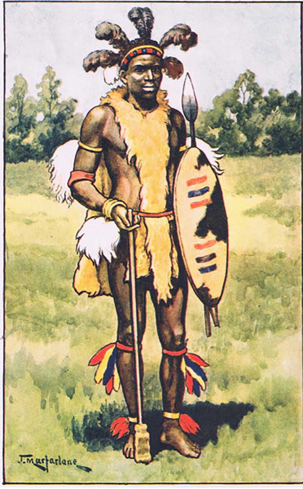 Zulu Chef, von MacMillan Schulplakaten, c.1950-60s von J. Macfarlane