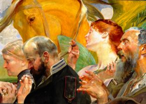 Tafel 'Kunst' eines Triptychons von Jacek Malczewski