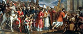 Kaiser Heraklios trägt das Heilige Kreuz in Jerusalem auf seinen Schultern um 1589/92