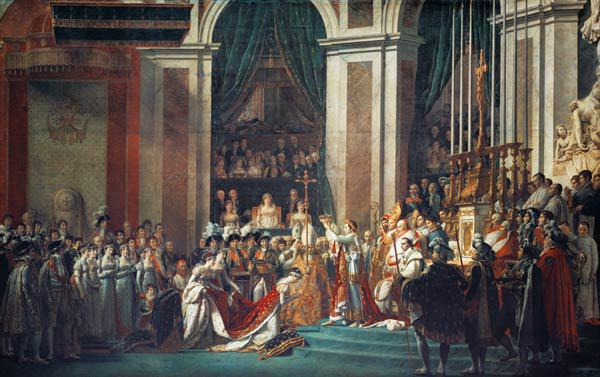 Die Krönung Napoléons I. und der Kaiserin Josephine in der Kathedrale Notre-Dame in Paris am 2. Deze 1807