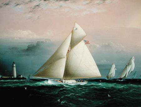 The Cutter Yacht 'Chiquita' in a race off Boston Light von James E. Buttersworth