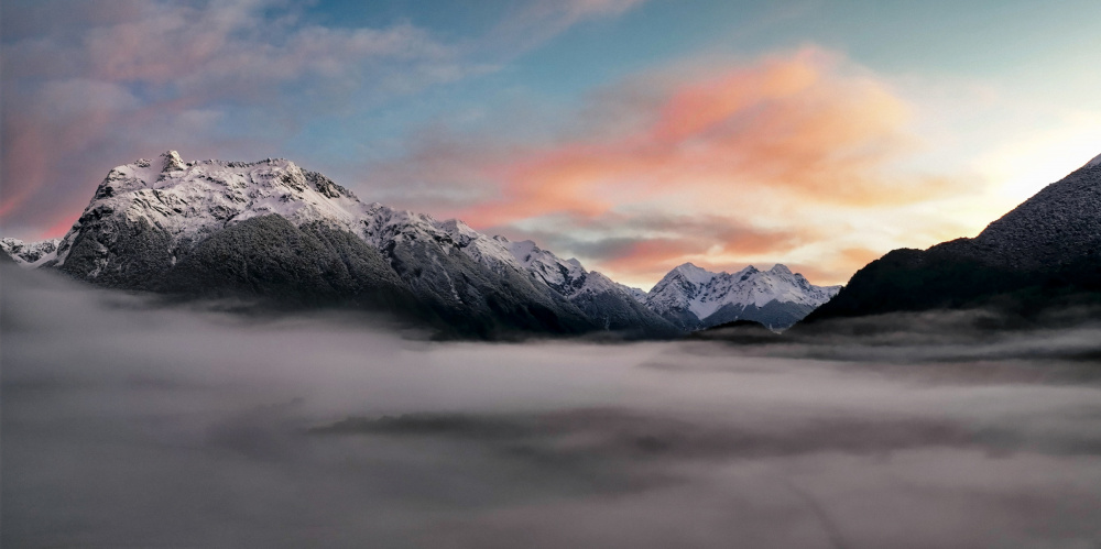 Eglinton Vallery Nebel Sonnenaufgang von James Zhen Yu