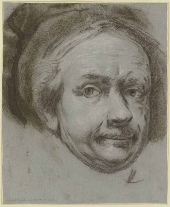 Männlicher Porträtkopf (Phantasieporträt Rembrandts?) von Jan Kupecký