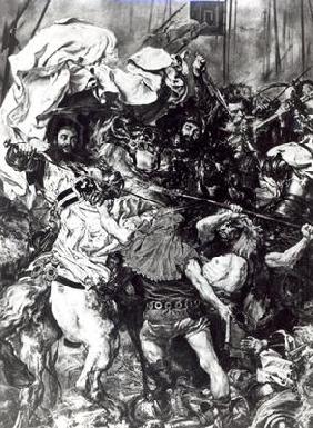 The Battle of Grunwald on 15th July 1410, detail depicting the death of the Grand Master Ulrich von 19th