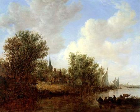 River scene with a View of Overschie 1651